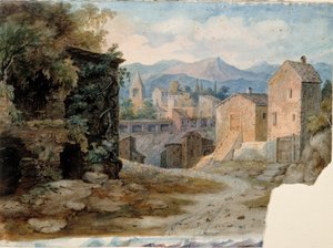 Włoskie górskie miasteczko autorstwa Robert Wilhelm Ekman