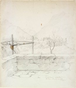 Widok na willę, w której mieszkał artysta w Subiaco autorstwa Robert Wilhelm Ekman