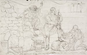 Väinämöinen´s Cut Knee, szkic autorstwa Robert Wilhelm Ekman