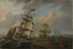 HMS "Sutherland" opuszcza Nowy Jork i kieruje się do Halifaxu autorstwa Robert Wilkins