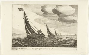 Damloopery Damloopers groot około 16 Last / Damloopers de 16 Tonneaux (tytuł na obiekcie) Hollandse scheepstypen, 1627 (tytuł serii) Różne statki Don ton se sert dans les United Provinces / Ikony różnych holenderskich statków, których użycie dotyczy główni
