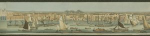 Panoramiczny widok na Tamizę z jej południowego brzegu w Bermondsey z widokiem na Stepney, 1823 (akwatinta)