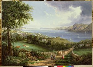 Widok na rzekę Hudson z okolic Sing Sing, Nowy Jork, ok. 1850