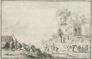 Żołnierze na drodze autorstwa Robert van den Hoecke