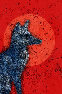 Blood Moon Fox, 2022 (w wersji cyfrowej) autorstwa Roberta Murray