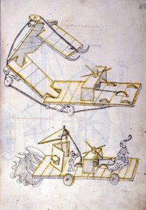 Sztuka wojny: studium maszyn wojskowych, ilustracja z „De re Militari” inżyniera Roberto Valturio (1405-1483?)