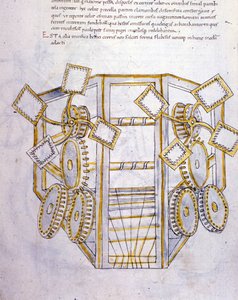Sztuka wojny: studium maszyn wojskowych, ilustracja z „De re Militari” inżyniera Roberto Valturio (1405-1483?)