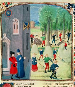 Ms. Lat 1173 Haymaking and Woodcutting, z Godzinek Karola d
