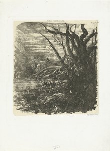 Górski krajobraz z jeziorem Le lac dance les montagnes autorstwa Rodolphe Bresdin
