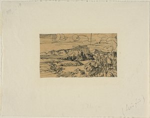 Katedra i wioska nad jeziorem autorstwa Rodolphe Bresdin