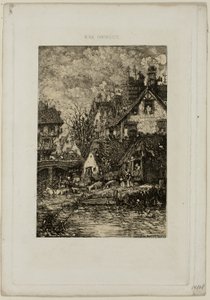 Wejście do wioski, z Revue Fantaisiste autorstwa Rodolphe Bresdin
