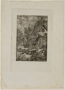 Wejście do wioski, z Revue Fantaisiste autorstwa Rodolphe Bresdin