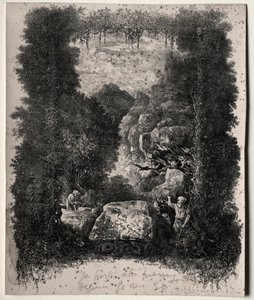 Pierwszy frontyspis do bajek i baśni Thierry-Faletans, 1868. autorstwa Rodolphe Bresdin