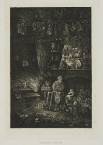 Flamandzkie wnętrze, z Revue Fantaisiste autorstwa Rodolphe Bresdin