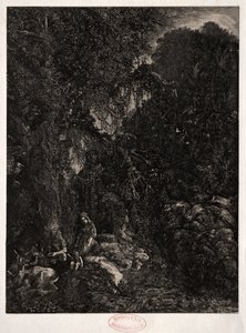 Święta Rodzina z Jeleniem autorstwa Rodolphe Bresdin