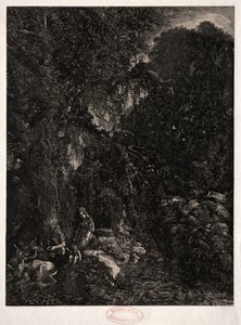 Święta Rodzina z Jeleniem, 1871. autorstwa Rodolphe Bresdin