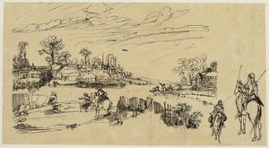 Jeźdźcy i rybacy autorstwa Rodolphe Bresdin
