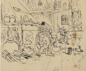 Nędza w domu autorstwa Rodolphe Bresdin