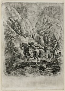 Orientalny Jeździec w Górach autorstwa Rodolphe Bresdin