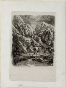 Jeździec w górach autorstwa Rodolphe Bresdin