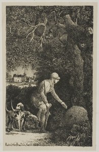 Dyplomata i mrowisko, ilustracja do bajek i opowieści Hippolyte de Thierry-Faletans autorstwa Rodolphe Bresdin