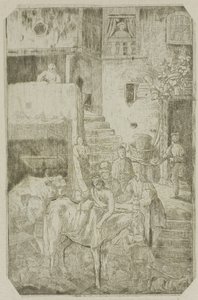 Dobry Samarytanin autorstwa Rodolphe Bresdin