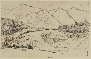 Wioska w górach autorstwa Rodolphe Bresdin