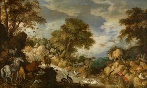 Orfeusz i zwierzęta (olej na płótnie) autorstwa Roelandt Jacobsz. Savery