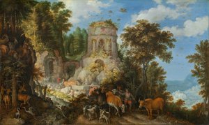 Krajobraz z ucieczką do Egiptu, 1624.