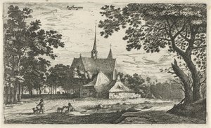 Widok kościoła św. Willibrorda w Klein-Zundert Rysbergen (tytuł na obiekcie) Sceny wiejskie w północnej Holandii (tytuł serii)
