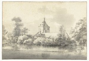 Widok na zamek Starrenburg w Overschie autorstwa Roelant Roghman