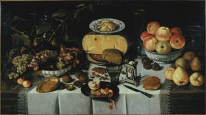 Martwa natura z serem i owocami, 1625. autorstwa Roelof Koets