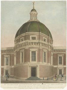 Odbudowany Nowy Kościół Luterański w Amsterdamie Przebudowany Lutersche Nieuwe Kerk w Amsterdamie (tytuł na obiekcie)