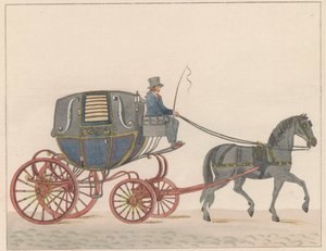Powóz konny w Amsterdamie, ok. 1825 An Amsterdamsche Huurkoetsje or Moped / Un Fiacre de Louage en usage à Amsterdam A ij connu sous la nom de Brommertje (tytuł na przedmiocie)