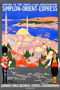Kolej Paryż - Lyon - Morze Śródziemne / Simplon-Orient-Express / Londyn-Paryż-Bukareszt-Ateny-Konstantynopol autorstwa Roger Broders