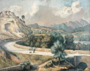 Pejzaż włoski, ok. 1922-25 (olej na płótnie) autorstwa Roger Eliot Fry