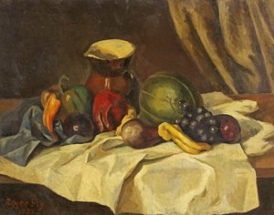 Martwa natura - owoce z dzbankiem autorstwa Roger Eliot Fry