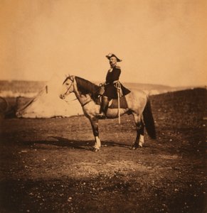 Francuski generał Pierre Bosquet, Portret siedzący na koniu, wojna krymska, Krym, Ukraina autorstwa Roger Fenton