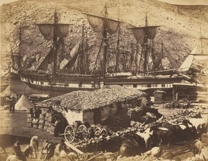 Port w Bałakławie, nabrzeże dla bydła autorstwa Roger Fenton