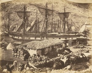Port w Bałakławie, nabrzeże dla bydła autorstwa Roger Fenton