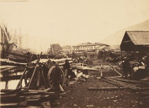 Landing Place Railway Stores, Bałakława autorstwa Roger Fenton