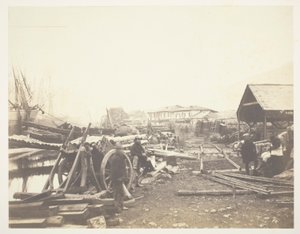 Miejsce lądowania, sklepy kolejowe, Bałakława autorstwa Roger Fenton