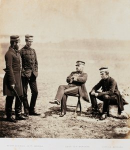 Generał dywizji Henry William Barnard i sztab, z albumu 52 fotografii związanych z wojną krymską, 1855 autorstwa Roger Fenton