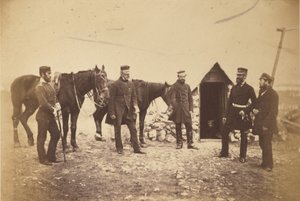 Generał major Garrett i oficerowie jego sztabu. autorstwa Roger Fenton