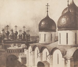 Moskwa, Kopuły Kościołów na Kremlu, 1852. autorstwa Roger Fenton