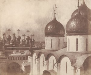 Moskwa, Kopuły Kościołów na Kremlu, 1852. autorstwa Roger Fenton