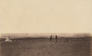 Funkcjonariusze w punkcie obserwacyjnym w Cathcarts Hill autorstwa Roger Fenton