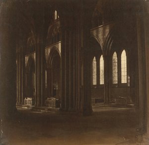 Katedra w Salisbury - Nawa, od południowego transeptu, 1858. autorstwa Roger Fenton