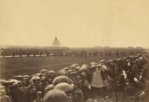 Próba karabinu przed przybyciem królowej. autorstwa Roger Fenton