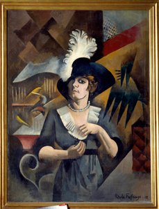 Portret Alicji w wielkim kapeluszu. Obraz Rogera De La Fresnaye (1885 - 1925) autorstwa Roger de La Fresnaye